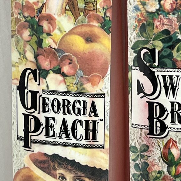 Retired Yankee Taper Candles x 4 sets 8" Sweet Briar Georgia Peach Garland Rose - Picture 3 of 16